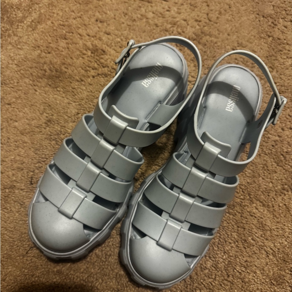 Trendy light blue Chunky Sandals